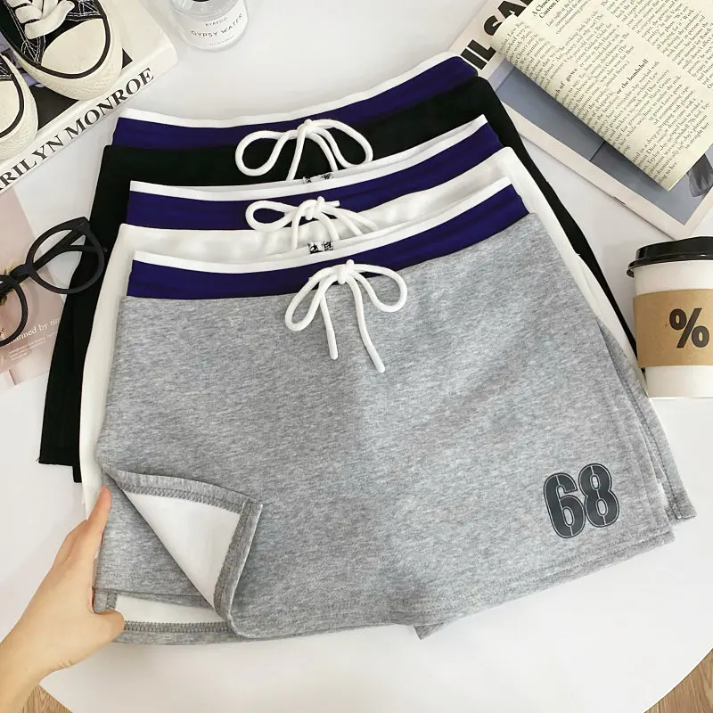 American Retro Sport Style Floral Print Asymmetrical High Waist Short Skirt Women's Summer Casual Versatile Anti-Light Short ...