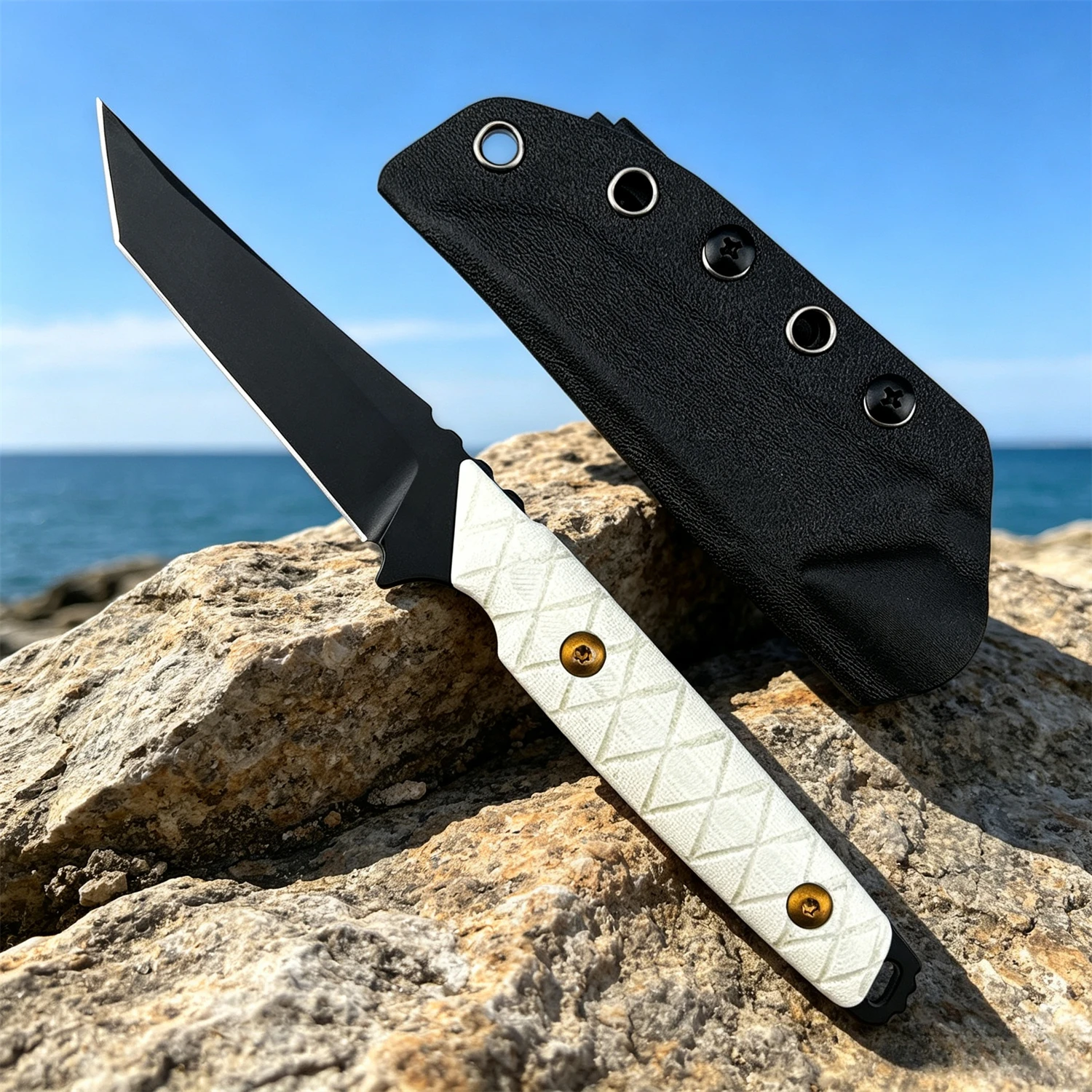 Field-Ready Fixed Blade Knife, D2 Blade, Rugged G10 Handle, Everyday Carry Outdoor Camping Fishing Knives for Men Women