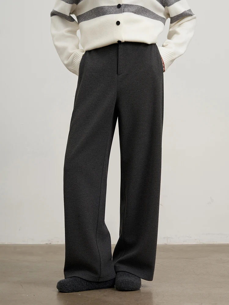 LIEDU AutumnOffice Elegant Casual Women High Waist Flared Wide Leg Pants Plus Size Soft Stretch Work Trousers Daily Chic Outfit