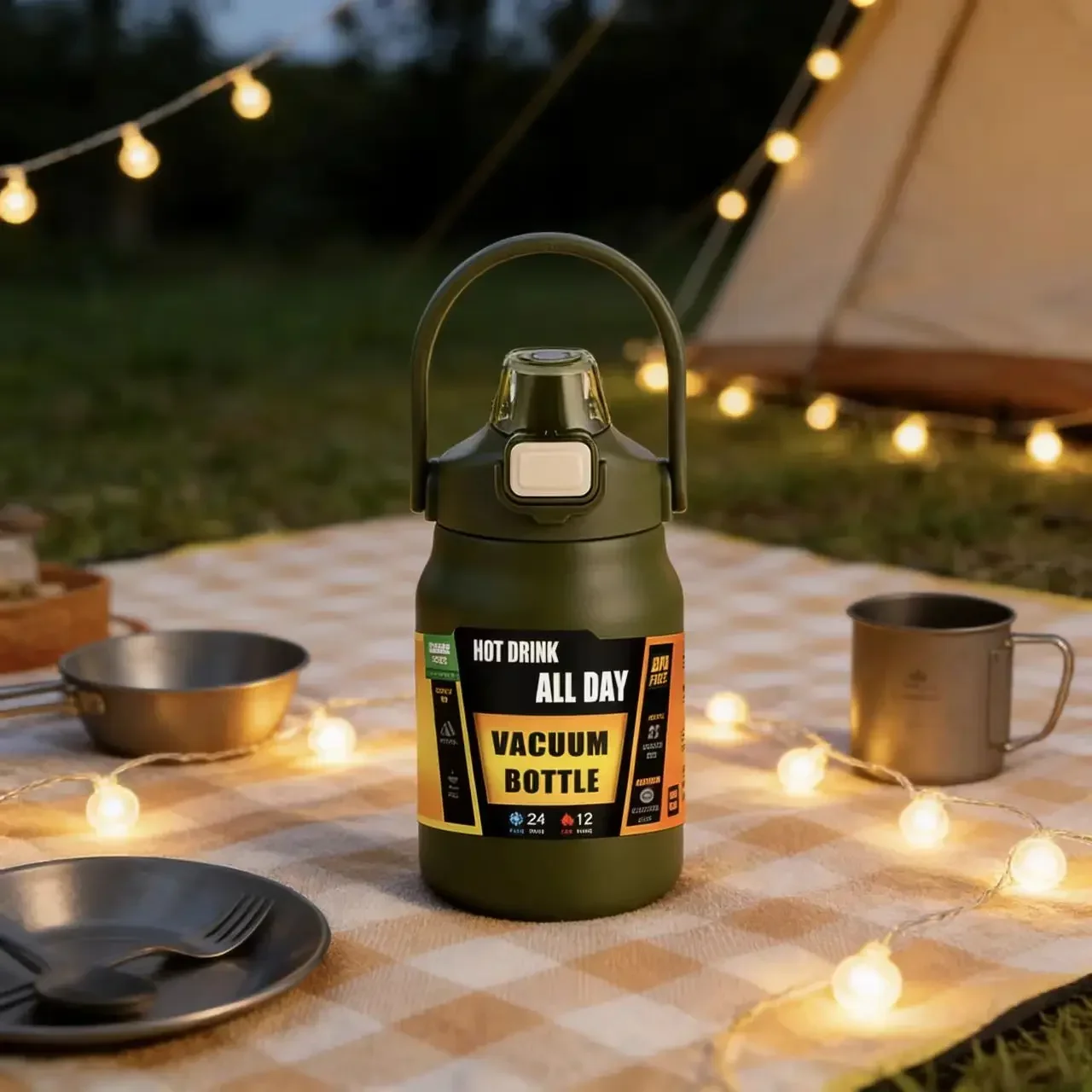 Chubby 304 SS Inner Mug, Anti‑Scratch Durable Cup, Convenient Carry Handle, Drinkware for Camping Hiking Household Outdoor Use