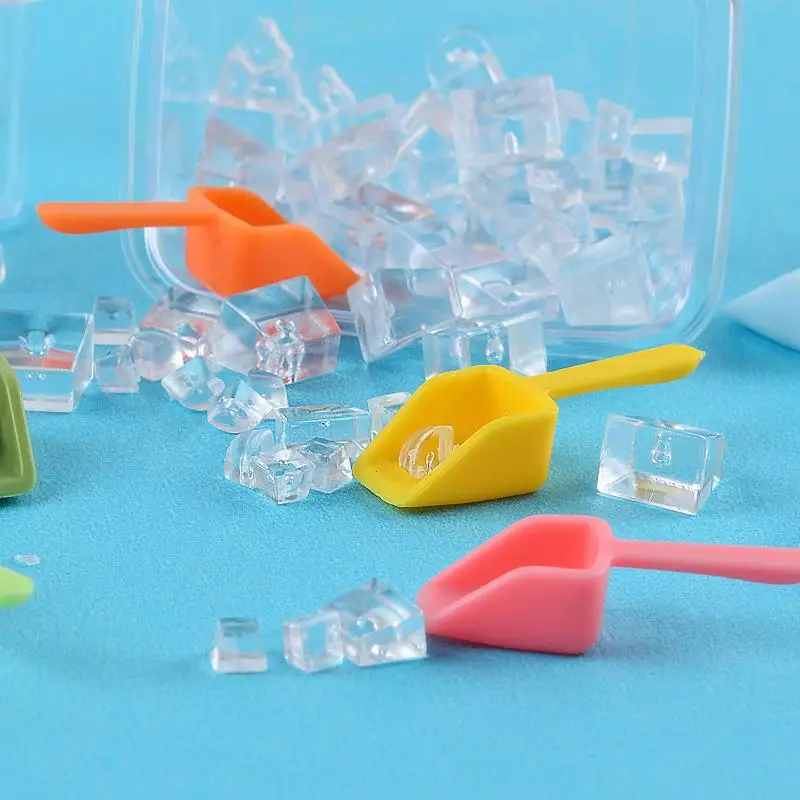 1 ensemble d'accessoires pour poupées 1/6, miniatures pour maison de poupée, nourriture, décoration, mini boîte à glaçons, boîte de rangement pour glaçons avec pelle à glace, modèle