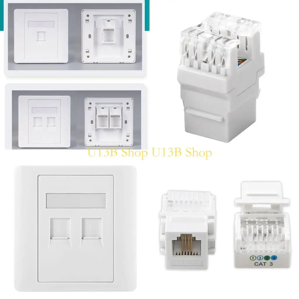 U13B Modern Wall Mounts Outlet Panel Supports Speed Internet for Home Office