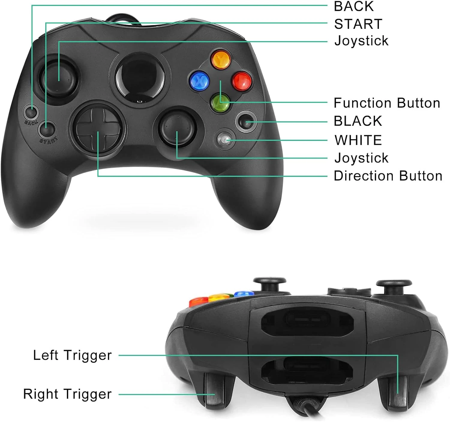 Wiresmith Classic Wired Original Xbox S-Type Controller