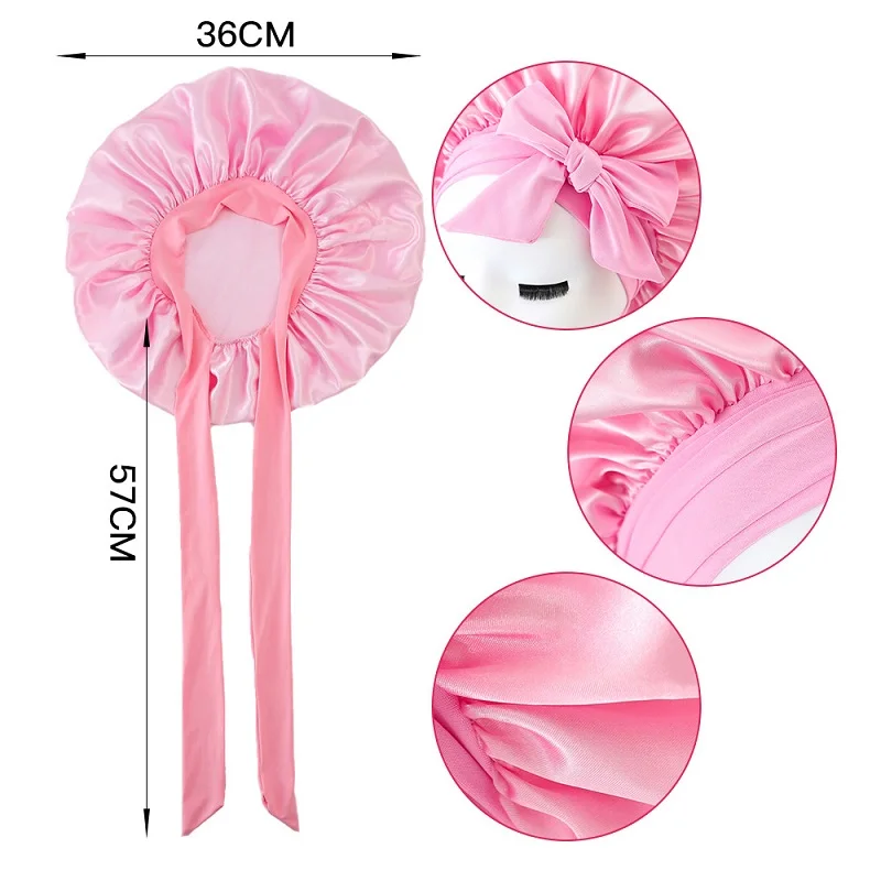 2PCS Silk Bonnet for Sleeping Silk Hat Satin Hat Night Satin Night To Sleep Bonnets for Women DM04-2PCS