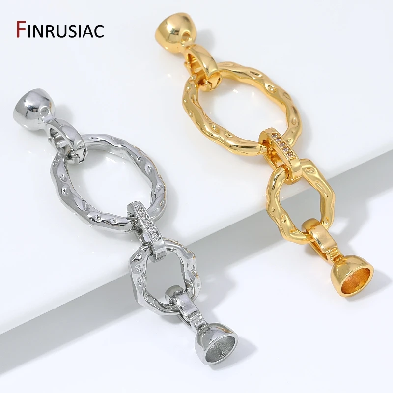 18K Gold Plated Brass Oval Connector Clasp,Lock For Jewelry,Irregular Fastener Clasp For DIY Necklace Bracelet Making Findings
