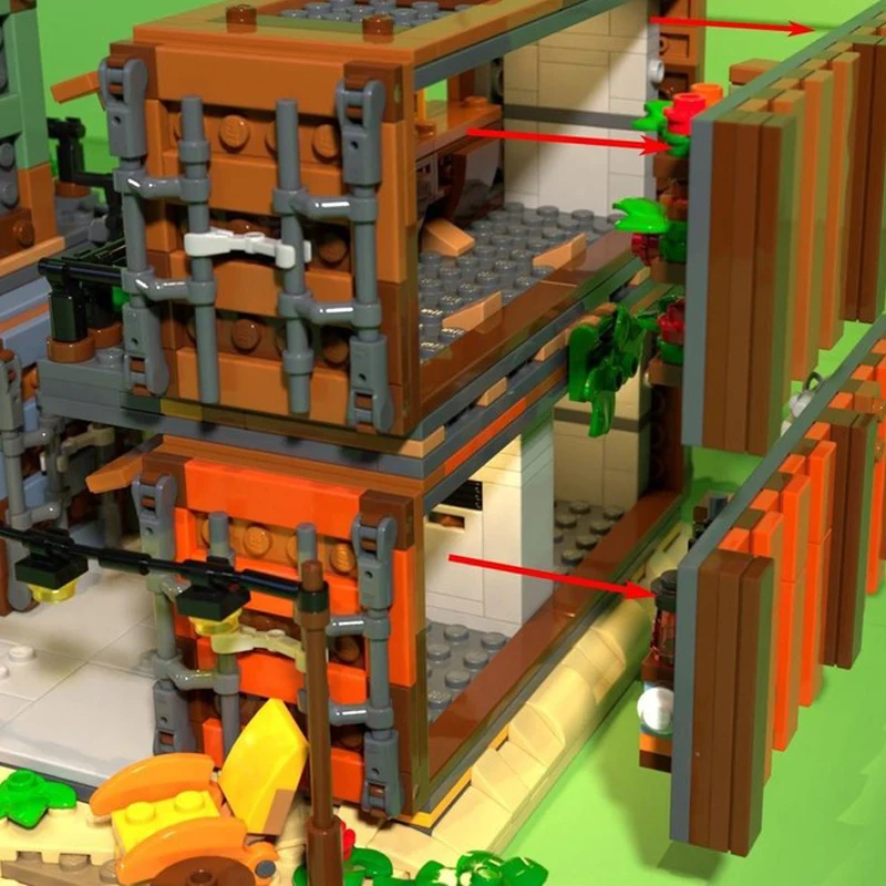 1699 PCS Building Brick Cargo Crate Plaza MOC Customize Modular Building Block Creative Design Simple DIY Boy Assembly Toy Gift