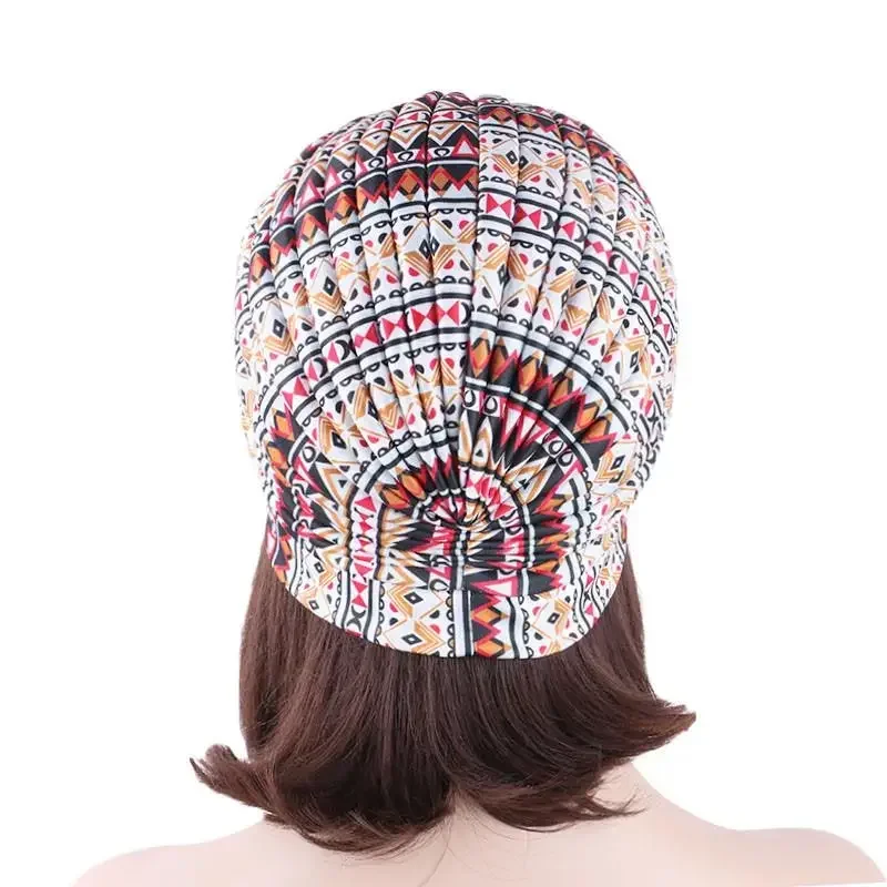 المرأة المسلمة السرطان الكيماوي قبعة مطبوعة فقدان الشعر غطاء الرأس عمامة بونيه قبعة الهند قبعة مطوي بيني Skullies الإسلام العربي