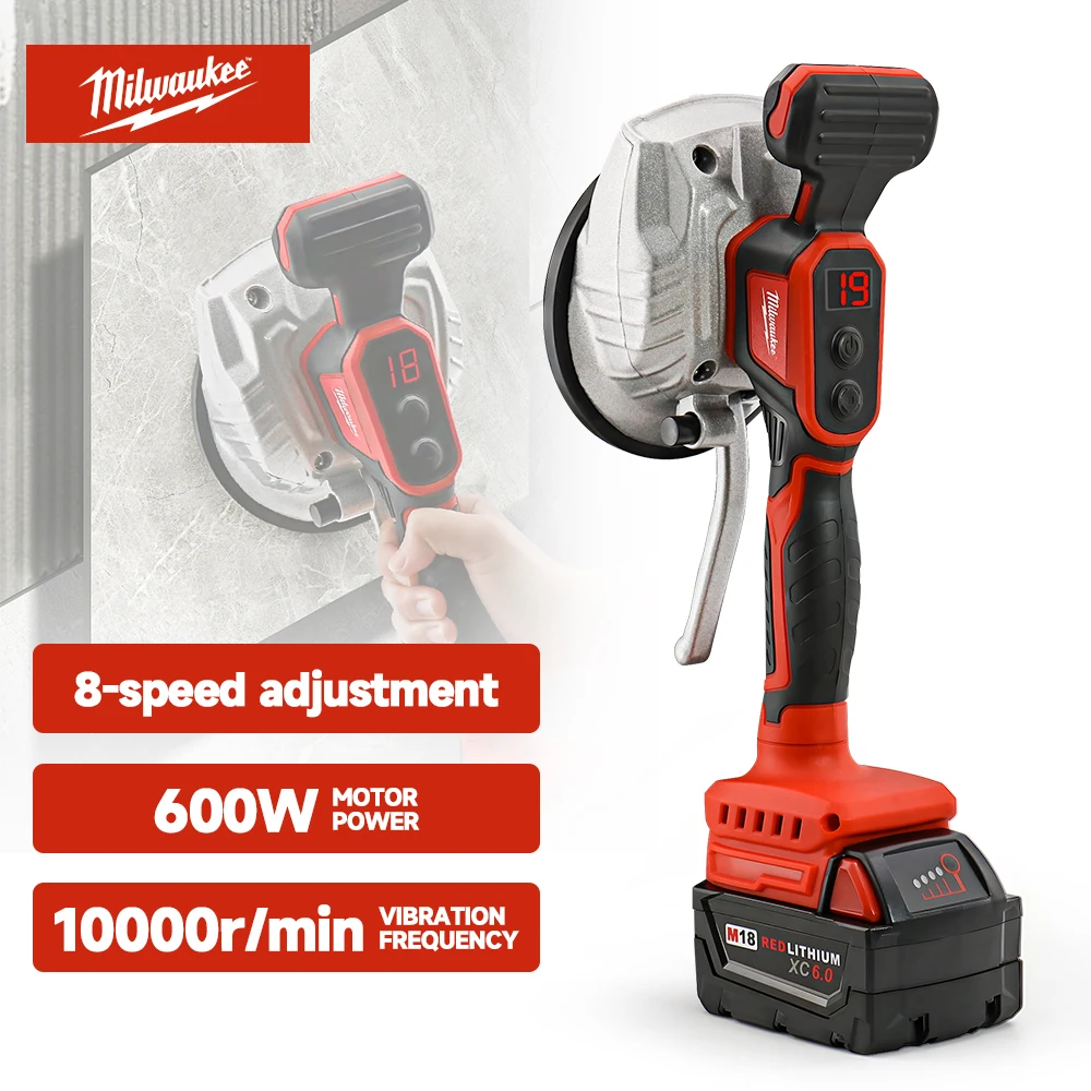 Milwaukee Tile Laying Machine  8 Gears Adjustable Speed Digital Display Tile Installation Tool Wall Floor Electric  Power Tools