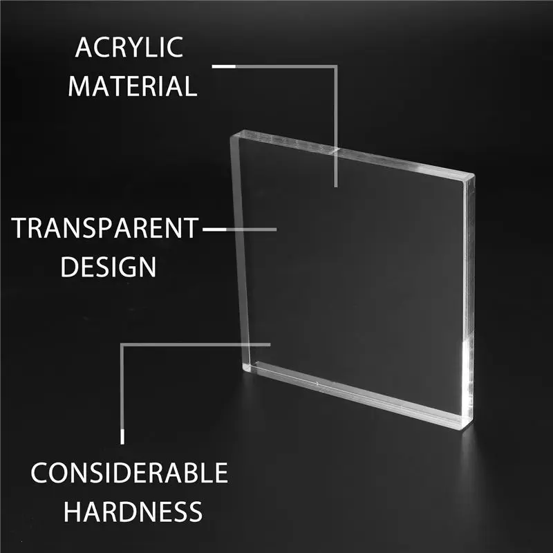 feelfeel 5Pc Clear Stamp Acrylic Block Set for Transparent Acrylic Stamp Pad DIY Scrapbooking Clear Acrylic Display Riser Stands