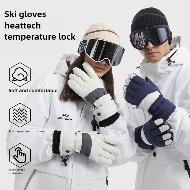 

Waterproof Winter Ski Gloves Thermal Insulated Durable Thickened Snowboarding Skiing Riding Gloves for Outdoor Sports Activities
