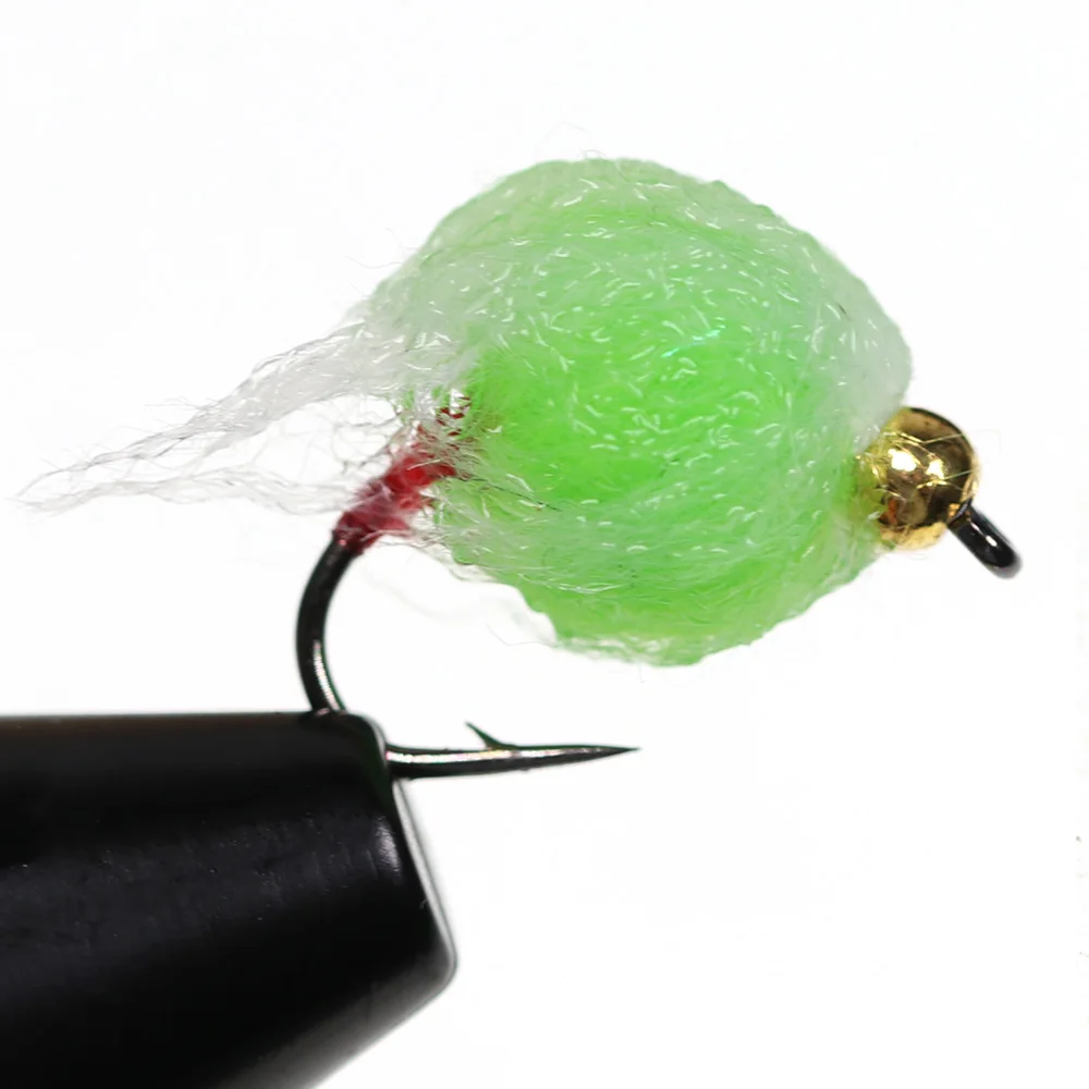 8/12 Stück Perlenkopf Glo Bug Lachseier-Fliegen, Lachsfischrogen-Nassfliegen, schnell sinkende Forellen- und Steelhead-Angelköder, künstliche Köder – Detail 8