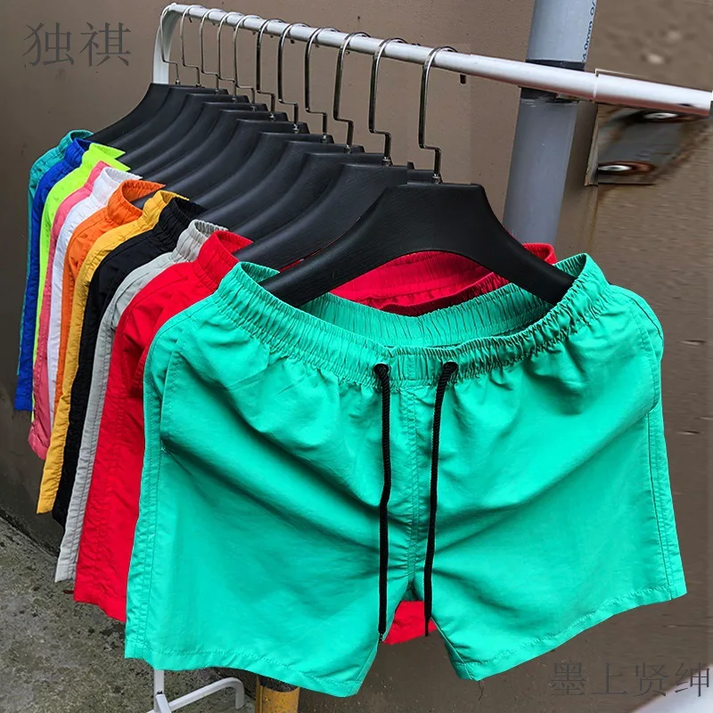 Unisex Quick Dry Loose Fit Sports Shorts Thin Beach Pants Candy Color Casual Youth Vitality Breathable Lightweight Summer Shorts