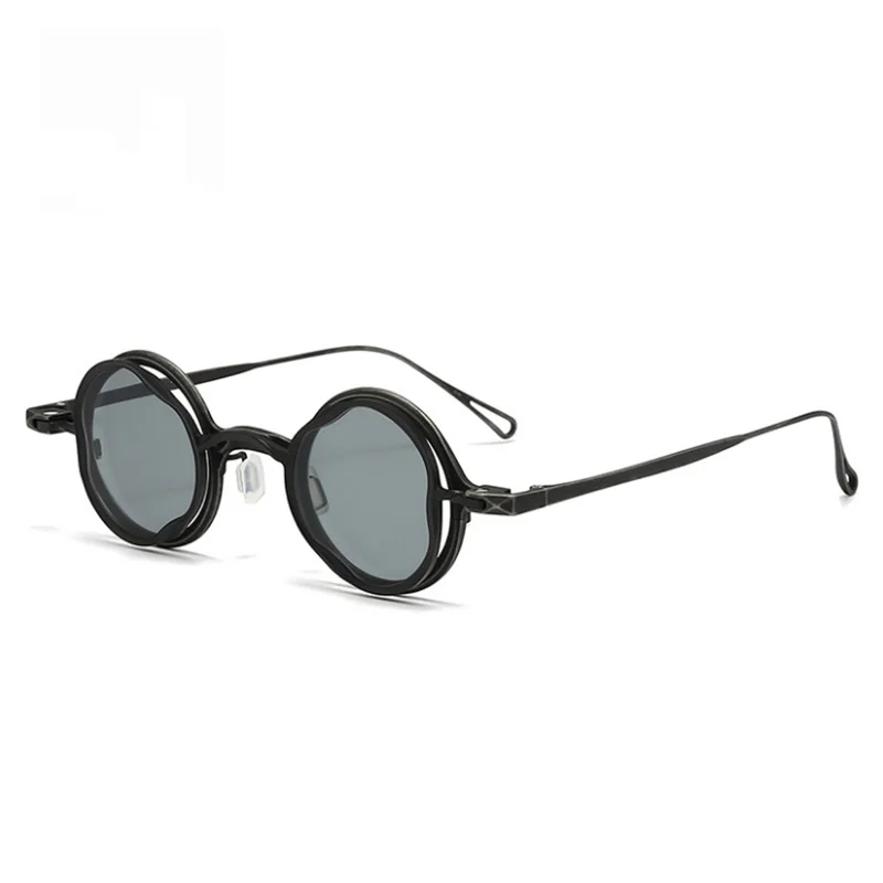 

Belight Optical Clip On Eyeglasses Frame Sunglasses Titanium Round Vintage Retro Women Men RG1912CU