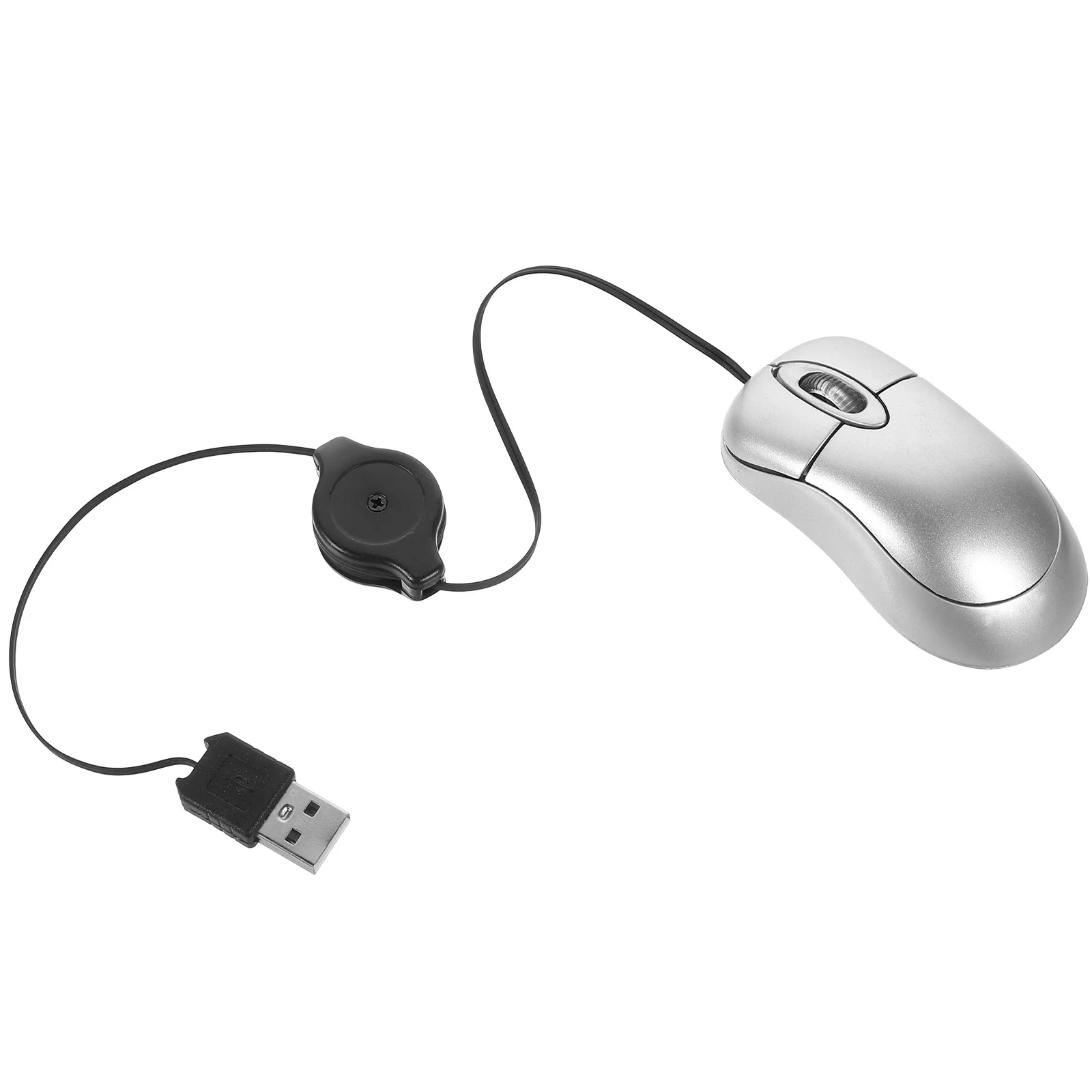 

Mini Optical USB Mouse Compact Slim Laptop Retractable Cord Ergonomic Design Plug Play Compatible Computer Peripheral
