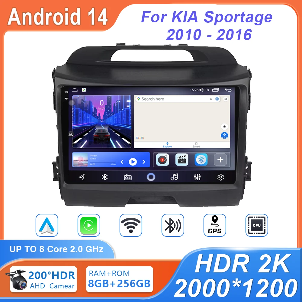 

Android Car Radio Multimedia Player For KIA Sportage 2010 2011 2012 2013 2014 2015 2016 Autoradio Video GPS Navigation WiFi BT