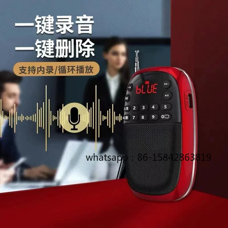F95 Portable Mini Card Bluetooth Audio FM Radio HIFI Speaker, Morning Exercise Running Carry