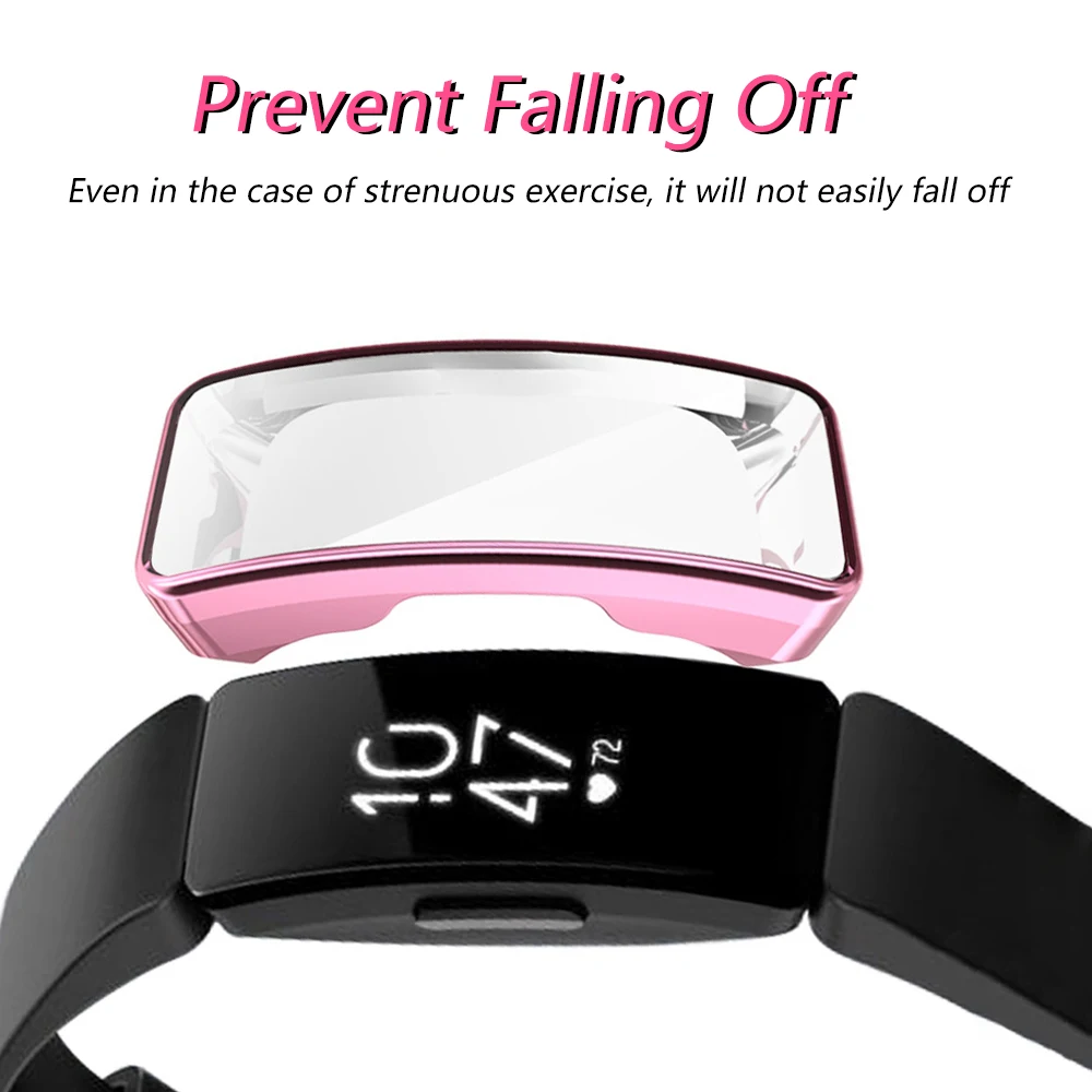 Screen Protector Case for Fitbit Inspire HR Band Ultra Slim Soft TPU Watch Cover for Fitbit Inspire Protective Bumper Shell