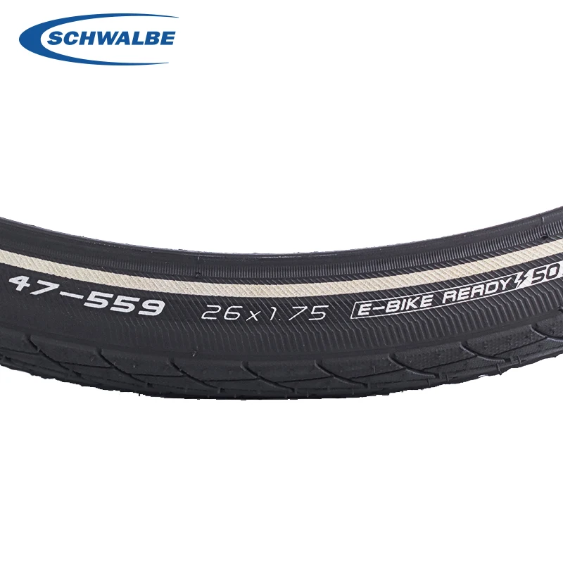 SCHWALBE 26 Inch Marathon Plus 47-559 26x1.75 Road MTB Bike 7 Level SmartGuard 45-70PSI Black Reflex Bicycle Tires Cycling Parts