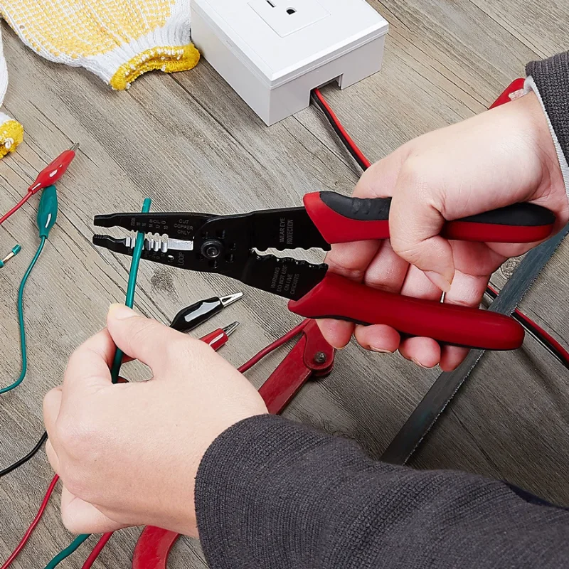 

Wire Stripper 10-22 AWG Cable Multipurpose Stripping Tool Electrical Pliers with Screw Cutter