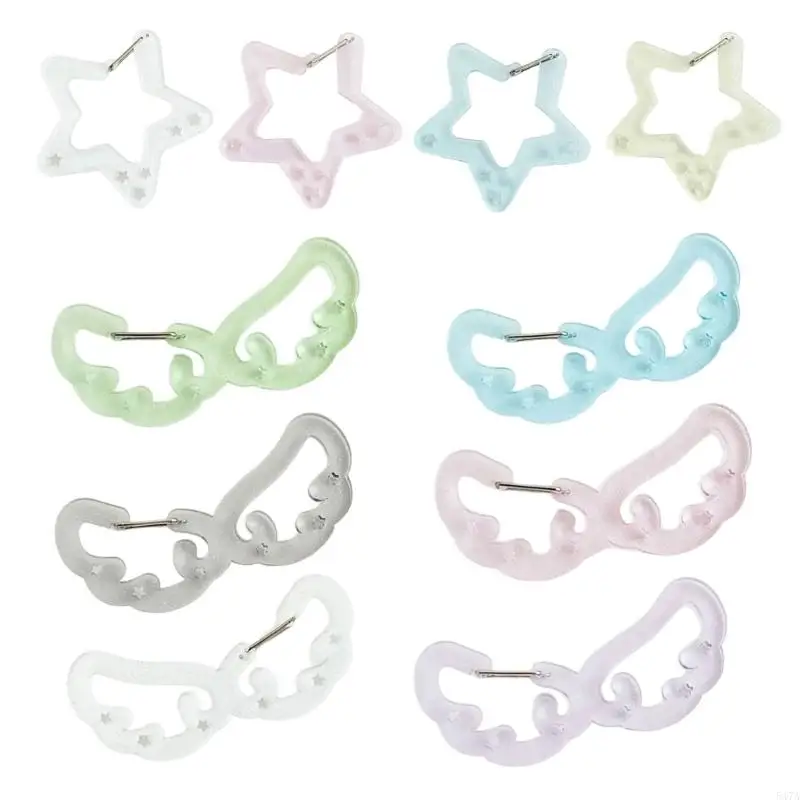 

Acrylic Wing/Star Carabiner Multifunctional Backpack Pendant Keychain Bag Charms Accessories for Women Girls 547A