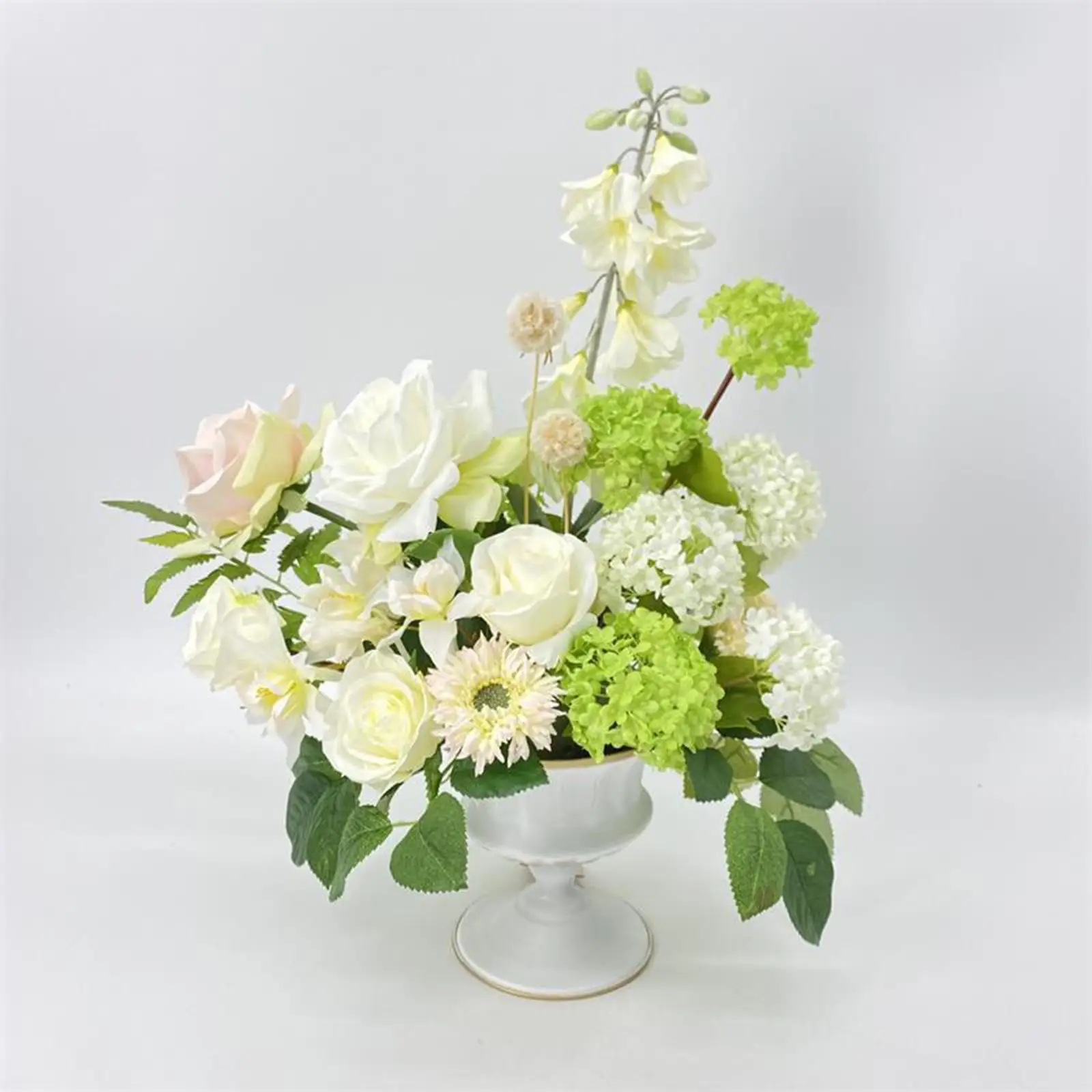 Elegant Metal Flower Vase Artificial Flower Pot Bunch Holder Indoor Living Room Table Flower Arrangement Decoration Ornament