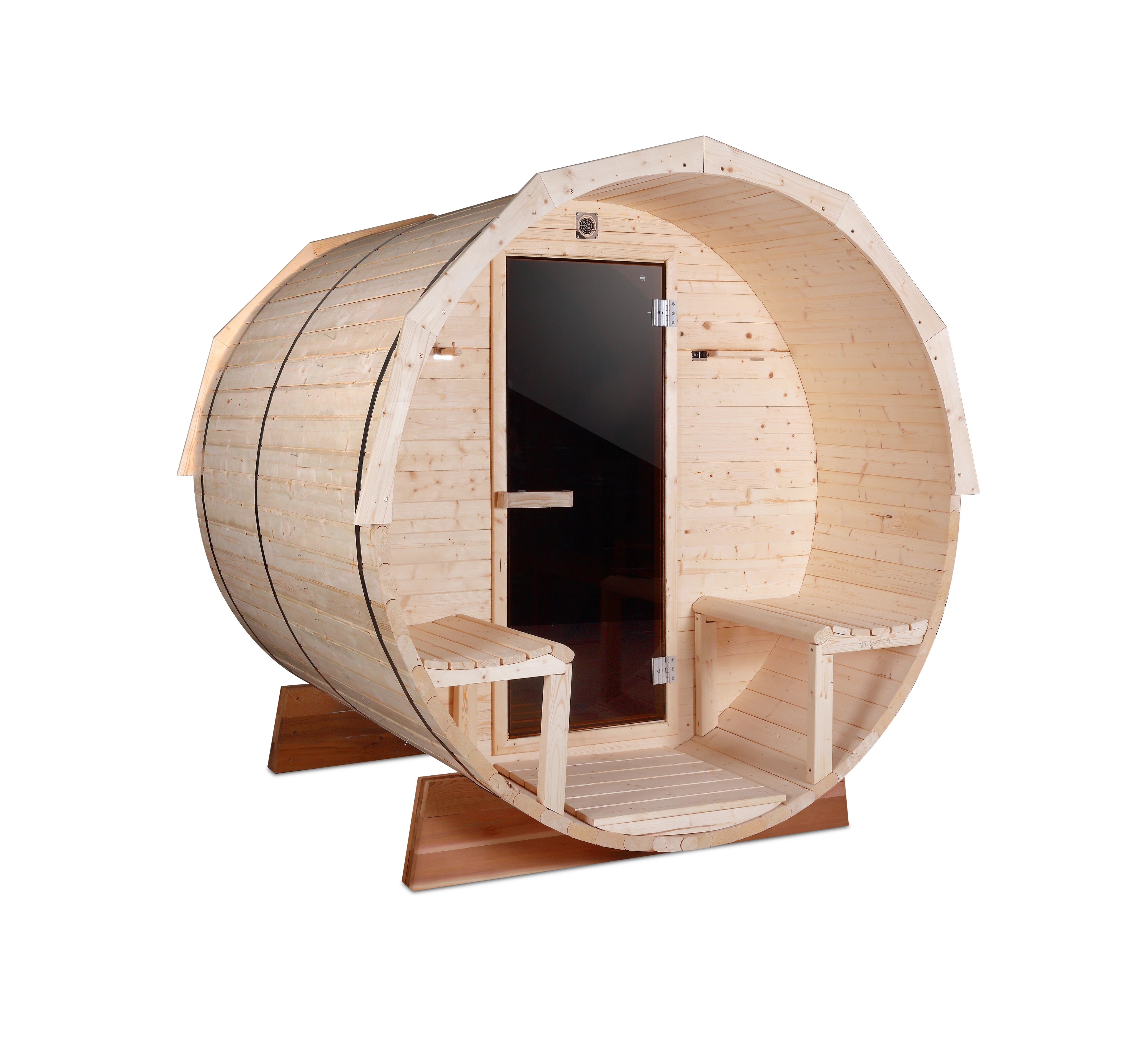 Bathroom Bathtub,Panoramic Style Barrel Sauna With Acrylic Window In Pine Or Cedar For 2-8 Persons