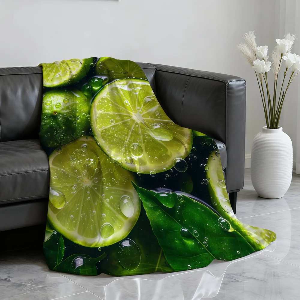 Refreshing summer fruits watermelon lime Blanket Soft Throw Blanket for Home Bedroom Bed Sofa Picnic Travel Office Blanket Gift