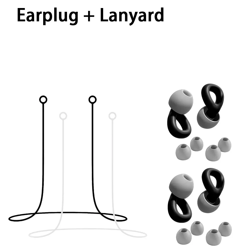 2Pairs Slim Fit Earplugs With 2 Silicone Anti-Lost Ropes, Anti-fall Ear Plugs for Travel and Daily Use,Perfect for Sleeping Swim