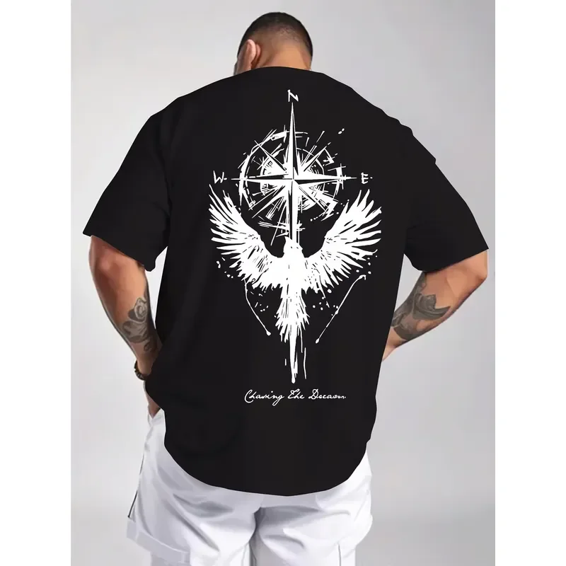 Phoenix and Compass Chasing The Dream Print on Premium Soft 100 Cotton Mens T Shirt Perfect for Summer Streetwear and Trips