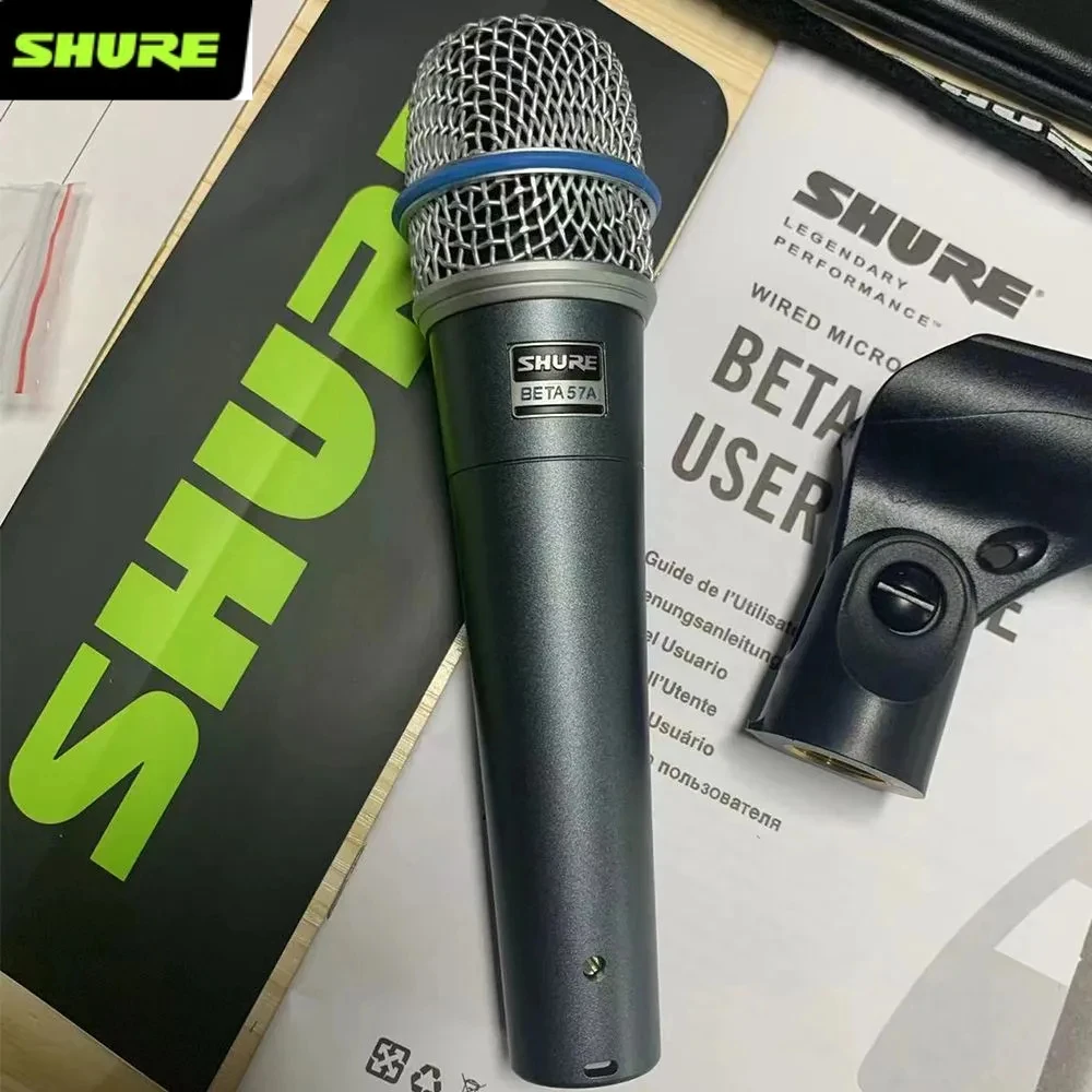 Micrófono Dinámico Cardioide con Cable Shure BETA 57A de Alta Calidad, para Actuaciones en Escenarios al Aire Libre, Karaoke y Grabación Vocal