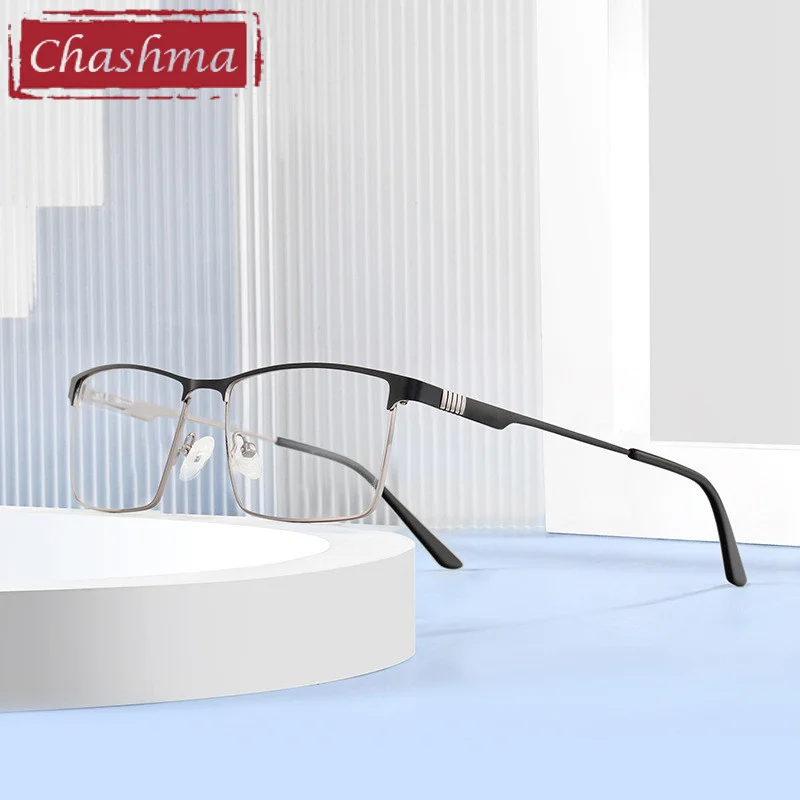 

Chashma Prescription Glasses Men Optical Eyewear Wide Spring Hinge Frame Anti Blue Light Fashion Spectacles for Myopia Lenses