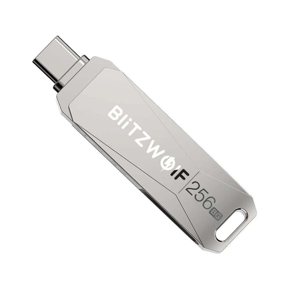 BlitzWolf BW-UPC2 256GB USB Disk 2 in 1 Type-C USB3.0 Flash Drive Ultra-fast Transmission 360° Rotation Zinc Alloy 256GB