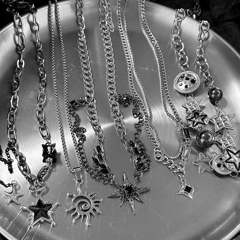 فاسق الفولاذ المقاوم للصدأ نجمة الهندسة قلادة قلادة للرجال الهيب هوب عناصر المجوهرات #1