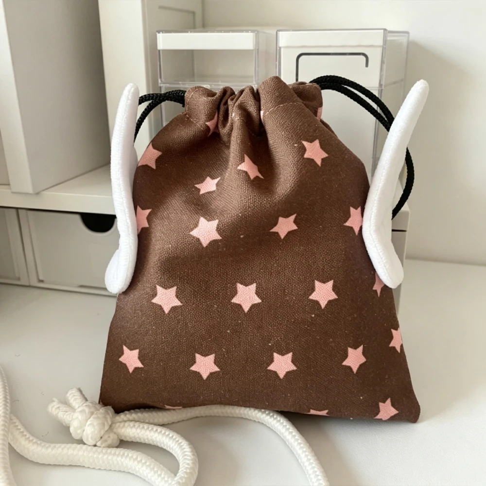 Plush-Winged Star Jewelry Storage Bag - a Jewelry and Accessory Storage Bag with a Drawstring Closure for Dust Protection A Sma image 5
