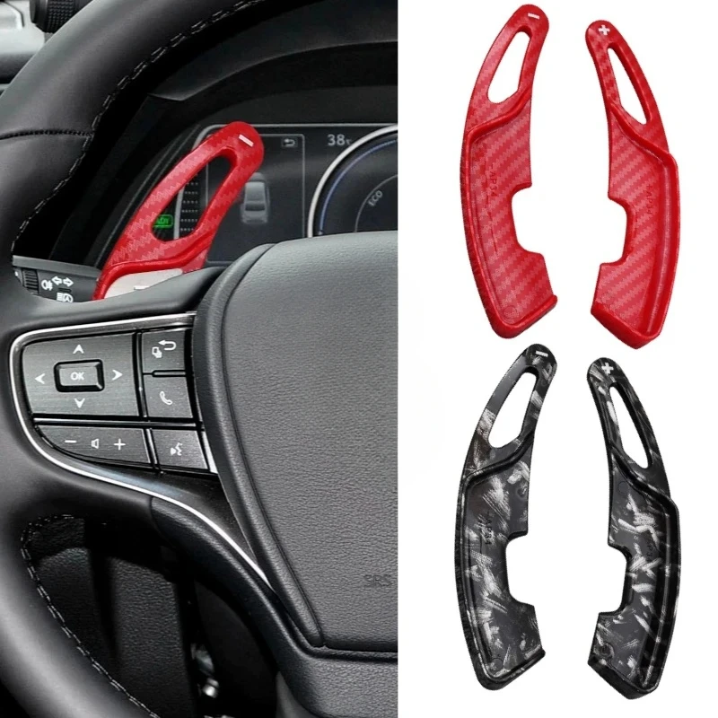 

ABS Car Steering Wheel Paddle Shift For Lexus RX NX UX LX RZ LM LS ES 2019-2024 DSG Shifter Paddle Carbon Fiber Pattern Interior