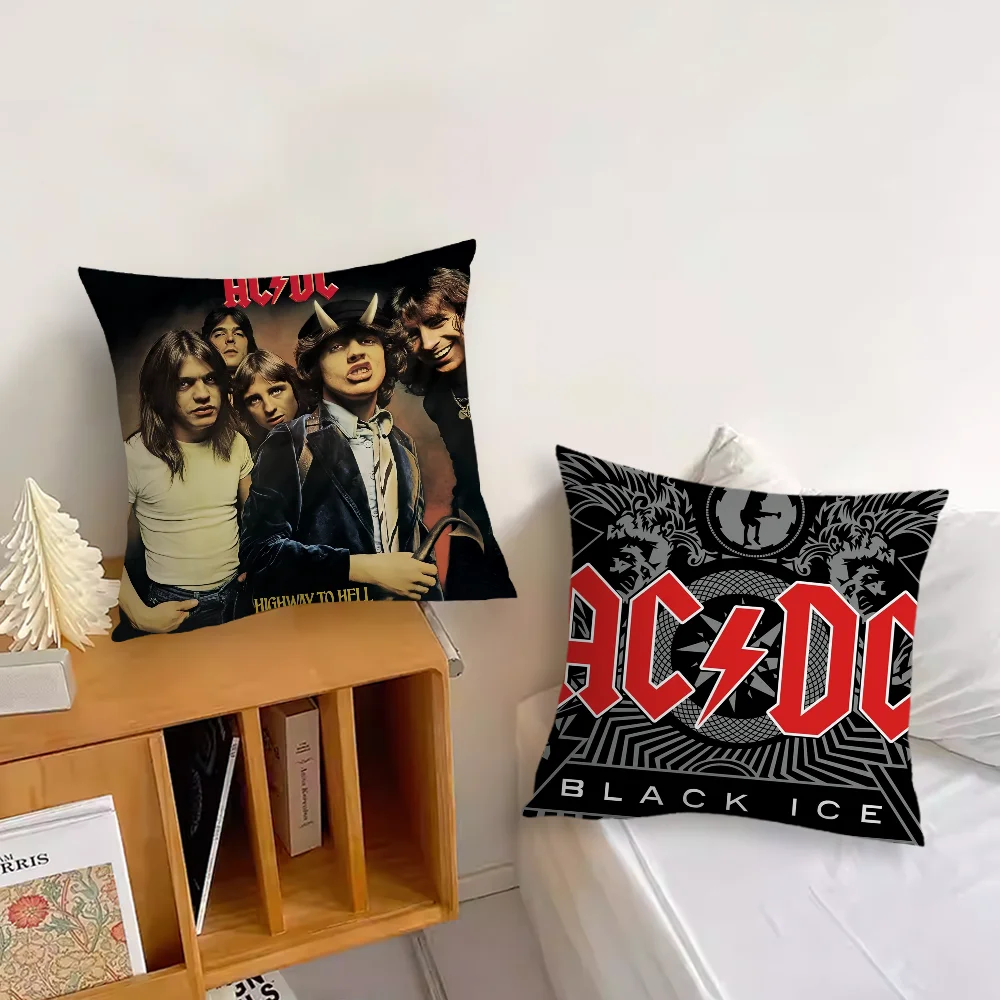 Rock Band A-AC D-DC Back In Black Sofa Living Room Bedroom Headboard Backrest Cushion Square Cushion Nap Time Pillow Case