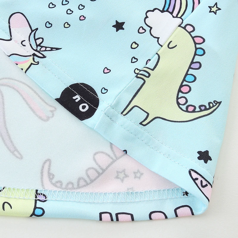 Little Maven 2026 Sommer Neue Kinderkleidung Baby Mädchen Kinderbekleidung Cartoon Regenbogen Dinosaurier Kleider 2-7 Jahre – Detail 7