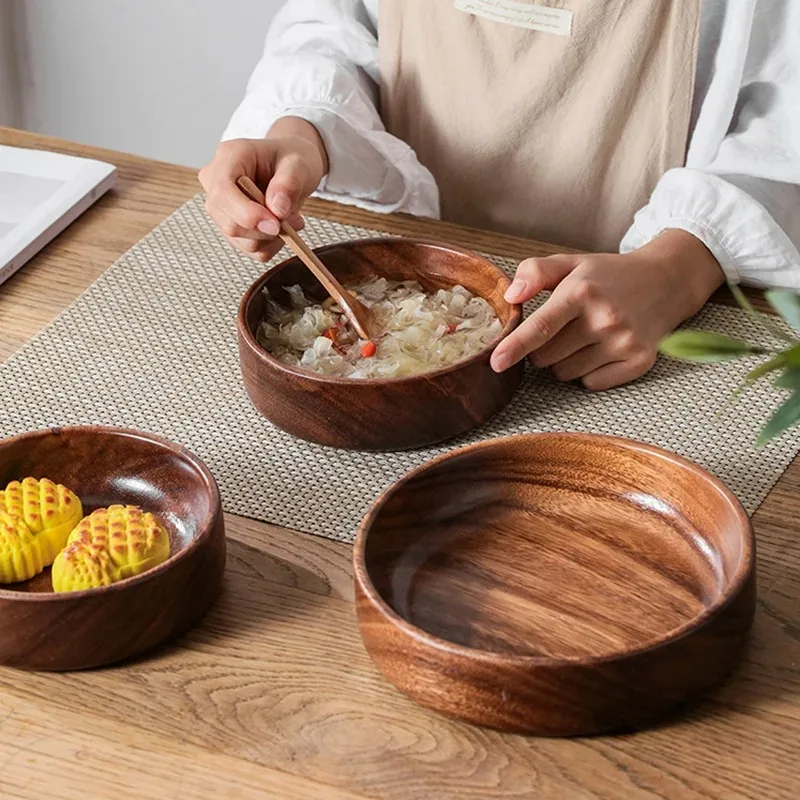 de Madera Maciza,  de Nogal,  Creativo de Madera para Ensaladas,  para Frutas, Almacenamiento Vintage, Uten