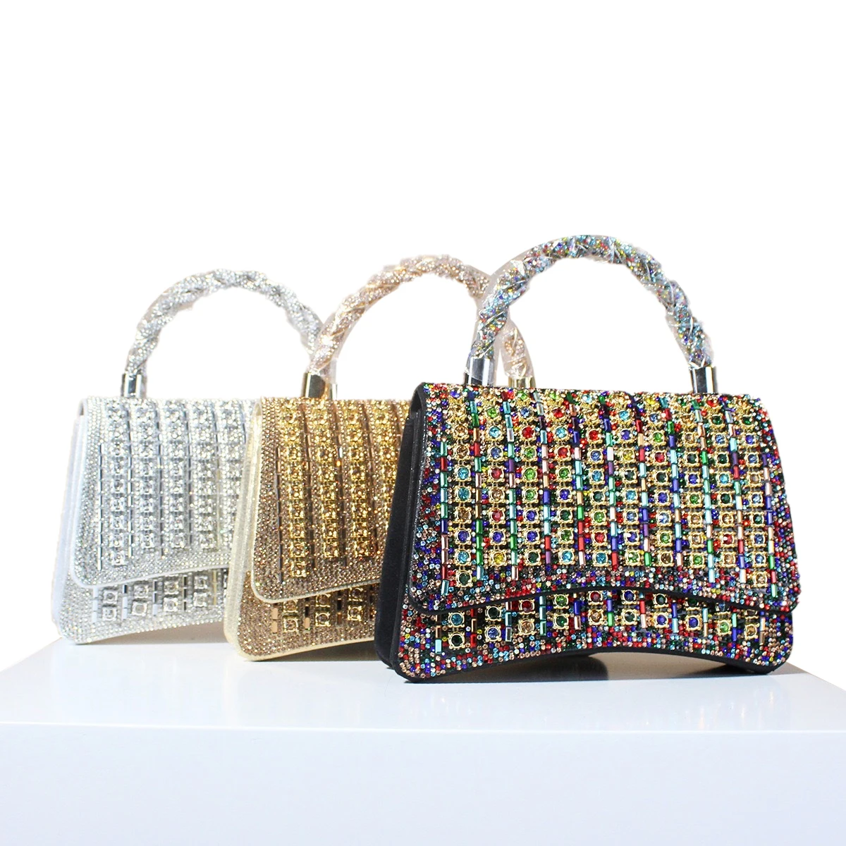 

2026 Rhinestone Evening Clutch Luxury Designer Crossbody Bag for Women Party Purse Small Handbag Hand Bag