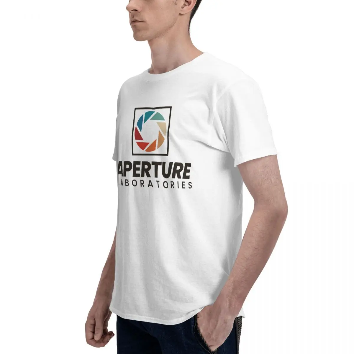 Men Vintage Aperture Science Lab Laboratories T Shirt Streetwear Plus Size Cotton Custom Sleeve Tshirt image 3