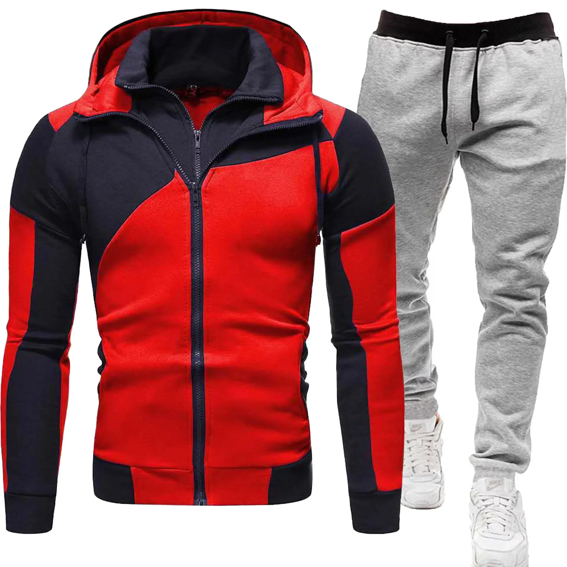 2024 Men\'s Casual Warm Hoodie Set Luxury Sweatshirt+Pants Tracksuit Male Outdoor Clothing Top Sweatpant Suit Streetwear Running