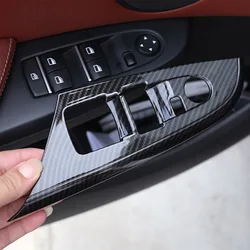 For BMW X3 X4 F25 F26 2011-2017 ABS Carbon fiber Car Window Glass Lift Button Decorative Frame Sticker Car Interior Accessories