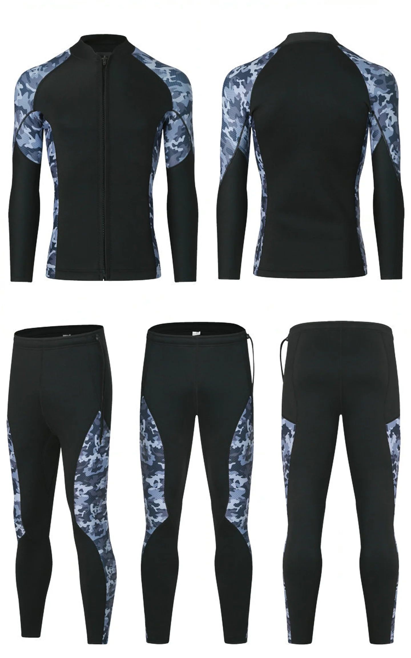 3-mm-Neopren-Oberteil und -Hose für Herren und Damen, getrennter Thermobadeanzug zum Tauchen, Surfen, Schnorcheln und Speerfischen. – Detail 11