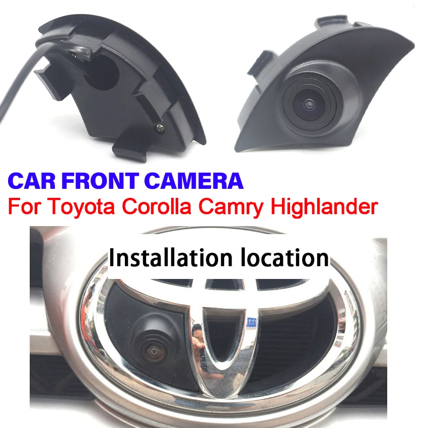 

High Quality Car Front View Parking Special Camera For Toyota Corolla Camry Highlander Waterproof Night Vision AHD HD CCD