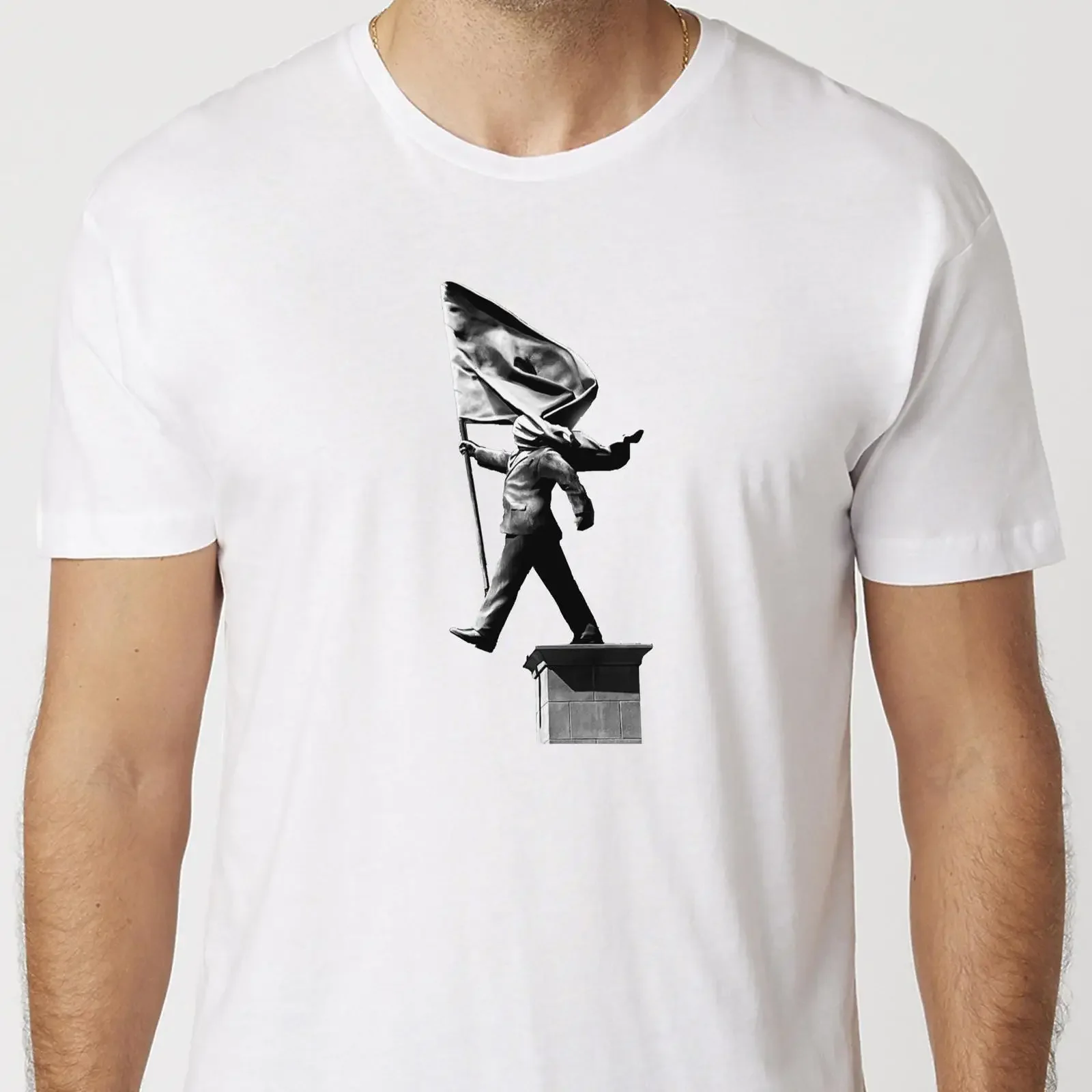 Banksy Statue T Shirt Black or White Uneek Protest vintage Washed fashion Stylish graphic Comfortable Top For Everyday Wear