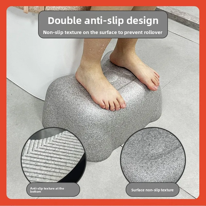 Taburete de baño multifuncional para el hogar, reposapiés plegable en forma de C, taburete doble antideslizante, banco de paso de una sola pieza