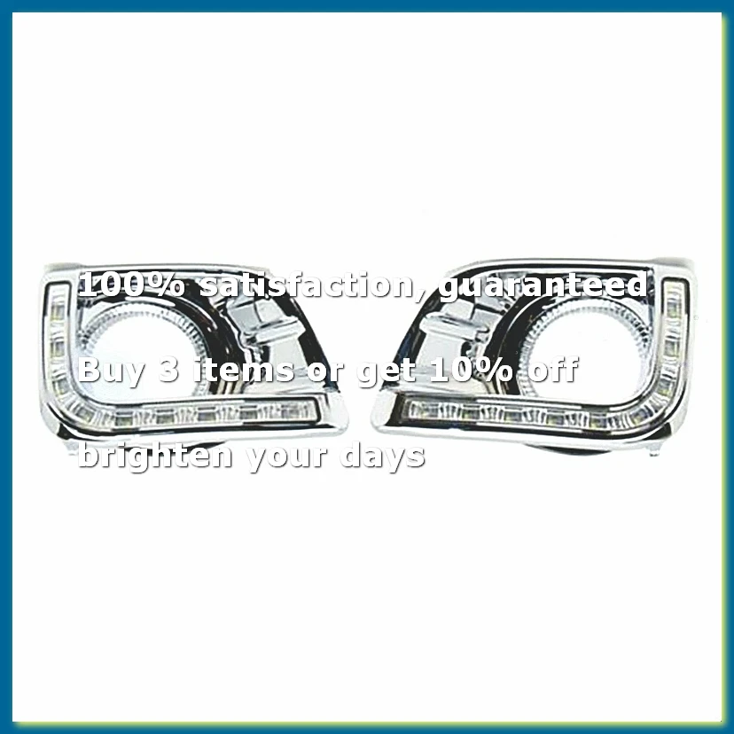 ●2Pcs Car LED DRL Daytime Running Light Chrome Fog Lamp for Prado J150 2010-2013