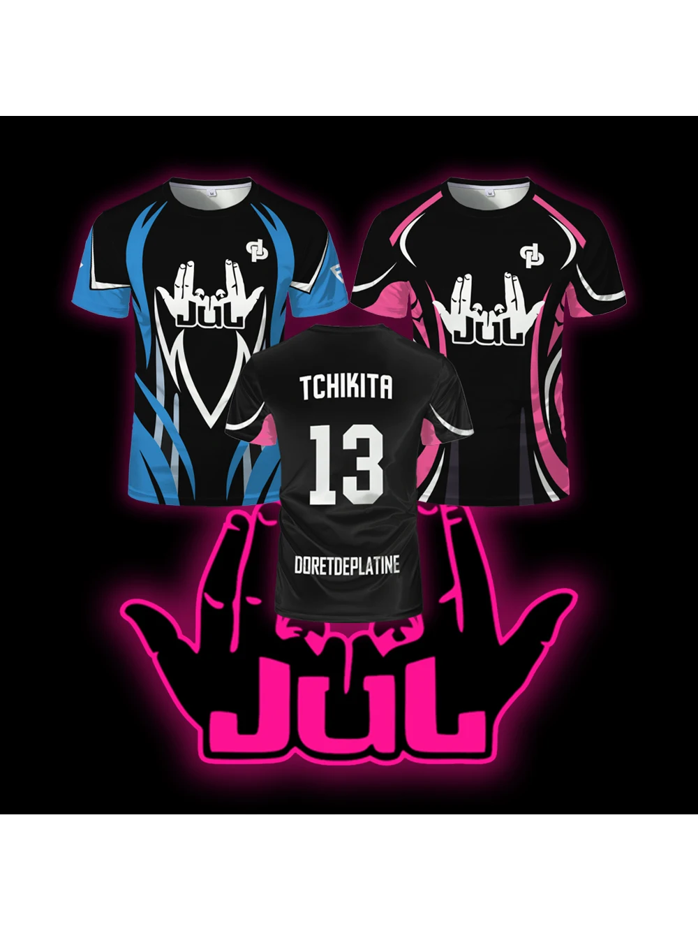 2025 Nouveau JUL T-shirts Hommes Et Femmes Rose Respirant À Séchage Rapide Formation DP Football Maillots D'été Mode Casual Sports Tops