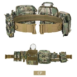 Yakeda-cinturón táctico de usuario de equipo, 8 en 1 bolsa de almacenamiento para caza al aire libre, negra, táctica, aplicación de la ley, seguridad de servicio, cinturón de pistola de tráfico