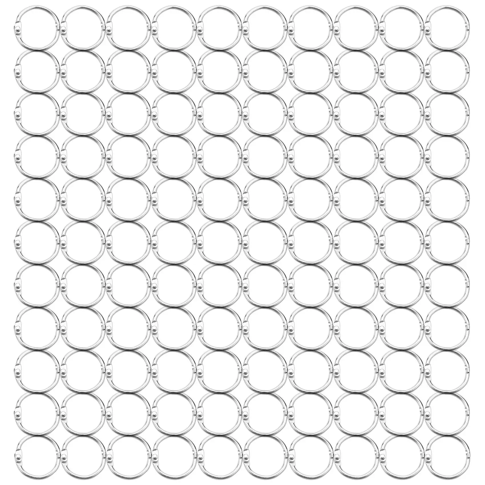 KSOL 100Pcs 25Mm Loose Leaf Binder Rings Key Rings Book Rings Binder Rings for Scrapbook/Album/Craft